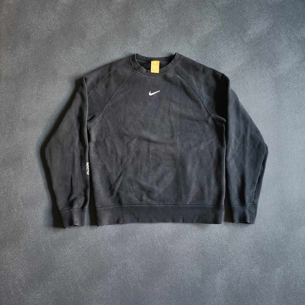 Nike Center Swoosh Nocta Black Cotton Crewneck Sweatshirt Medium